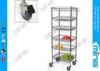 Chrome 6 Tier Mobile Wire Shelving for Basements , 800 Pounds