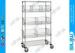 Powder Coated Mobile Wire Basket Shelving / Adjustable Wire Shelves for Warehouse
