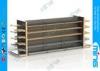 Wood And Metal Supermarket Display Shelves Light Duty With Wood Shelf