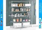 Folding Mesh Mobile Wire Shelving Silver for Cosmetic Display , 100kg Capacity