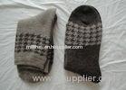 Grey Woven Jacquard Mens Wool Socks , Breathable Mens Dress Socks For Autumn