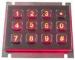 12 keys USB IP65 dynamic metal keypad with red or blue backlight vandal resistant