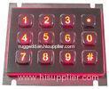 12 keys USB IP65 dynamic metal keypad with red or blue backlight vandal resistant