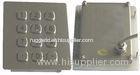 12 keys dust proof metal stainless steel braille keypad with flat keys , top panel mounting