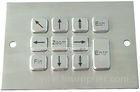 CE , FCC , ROHS 11 keys industrial waterproof metal keypad with PS/2 interface