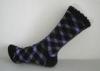 Knitted Argyle Womens Wool Dress Socks , Women Sport Socks For Winter