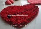 Comfortable Heart-shaped Microfiber Household Carpets , Red Colorful Area Rugs