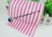 Green Red Striped Microfiber Cleaning Cloth , Glass Cleaning Microfiber Cloths