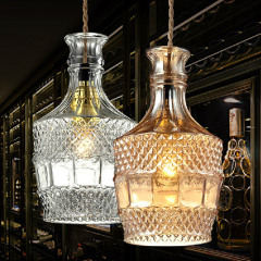 Carved bottle glass chandelier &Coffee bar glass hanging lamps