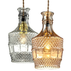 Carved bottle glass chandelier &Coffee bar glass hanging lamps