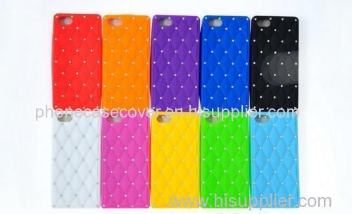 2015 China cheap wholesale rhinestone star shape silicone mobile phone case cover for iphone