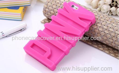 2015 China cheap wholesale pink letter silicone mobile phone case cover for iphone