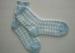 White + Grey Sporty Terry-loop Socks With Argyle Logos For Ladies / Girls