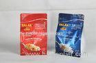 Custom Made Red / Blue Flat Bottom Pouch Dried Food Packaging