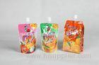 Eco Friendly Liquid / Juice Spout Pouch Packaging For Baby , Orange / Pink