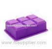 Food Grade Silicone Ice Cube Trays , Purple Square Shape Ice Tray