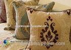 Patterned Embroidery SuperfineChenille Cushion For Sofa , Chenille Pillow