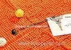 Orange Brown Chenille Microfiber Carpet Pad , Stain Resistant Polyester Carpet