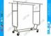 Heavy Duty Metal Clothing Display Racks , Double Bar Collapsible Clothes Rack