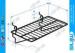 Square Black Wire Display Baskets , Supermarket Flat Wire Display Shelf