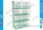 Green Metal Wire Stackable Display Stands 4 Layers , Mesh Storage Stacking