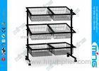 Metal Powder Coated Wire Rack Display Stands with 6 Basket for Foods Storage