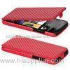 Fashion Leather Flip Phone Case Red , Blank HTC Desire 601 Phone Cases