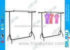 Double Sided Black Metal Clothes Rack / Heavy Duty Garment Rail