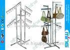 Chrome Handbag Display Rack with 8 Waterfall Arms , Chrome Metal Clothing Rack