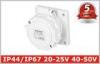 IP67 Low Voltage Industrial Power Socket with 2 Pole , 5 Years Warranty