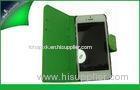 Green Shinny Apple Iphone Leather Cases With Credit Card Slot For iPhone 5