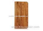 Luxury Leather Flip Phone Case , Iphone 6 Wooden Cell Phone Case With Stand