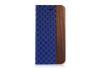Luxury Blue Plaid Leather Flip Phone Case For Iphone 6, Leather Smart Phone Case With Sustainable Da