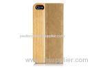 Fashion Wood and Leather Flip Phone Case Iphone 5 / 5S Wallet Folio Covers Waterproof