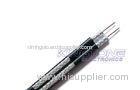 Black RG6 Dual CATV COAXIAL CABLE 18AWG , Foamed PE Insulation 75 Ohm Cables