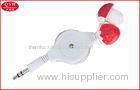 Fashion Earbuds Reel Two Way Retractable Cable Strawberry Design