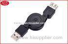 S type body double ways retractable USB A male to female cable for charging sync data transmission