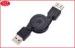 S type body double ways retractable USB A male to female cable for charging sync data transmission