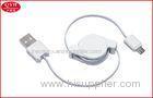Data Load Multifuction Retractable Micro USB Cable white Customized