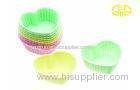 Non toxic Green Silicone Heart shaped Cupcake Liners / Cake Molds , silicon muffin cups