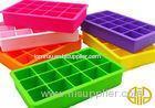 Small green / Purple square silicone ice cube tray with 14 cubes
