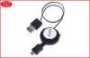 OEM Logo flat Retractable Micro USB Cable / USB 2.0 retractable Charger cord reel