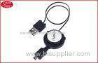OEM Logo flat Retractable Micro USB Cable / USB 2.0 retractable Charger cord reel