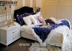 Luxury High End White Wood Single Beds Bedroom Furniture , Eco Friendly Fashion Bed