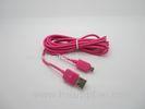USB A Type To Micro USB Connector 2M pink Cell Phone USB Cables for BlackBerry / samsung