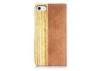 Zebra Wood and Leather Apple Iphone Protective Cases , Bamboo Wooden Phone Protection Covers