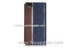 Customize Stylish Slim Wooden Leather Cell Phone Case , Mobile Phone Protection Case