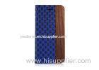 African Dois De Wood & Blue Faux Leather , Stylish Fabric Iphone 6 Phone Cases For Iphone6