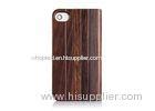 Handmade Bois De Wood And Leather Cell Phone Case , Iphone 4 / 4S Back Covers