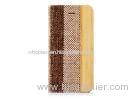 Bamboo Wood and Leather Iphone 5S Folio Protective Cases / Flip Phone Cover Multi Color